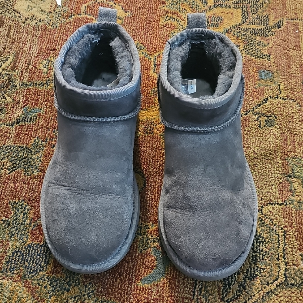 UGG Gray Slippers with Plush Lining